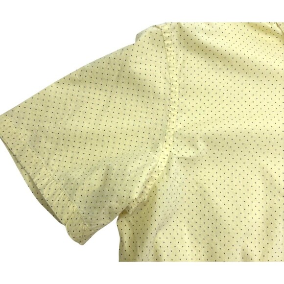 Old Navy Pastel Butter Yellow Perfect Fit Camp Shirt Polka Dot Beach Resort XL - Picture 5 of 10